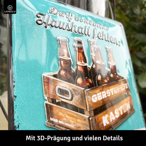 LANOLU Retro Blechschild Gerstehilfe Kasten 20x30cm