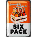 LANOLU Retro Blechschild Six Pack 20x30cm