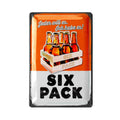 LANOLU Retro Blechschild Six Pack 20x30cm