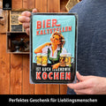 LANOLU Retro Blechschild Bier kaltstellen ist auch kochen 20x30cm