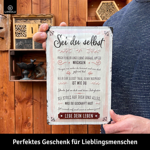 LANOLU Blechschild Sei du selbst 20x30cm