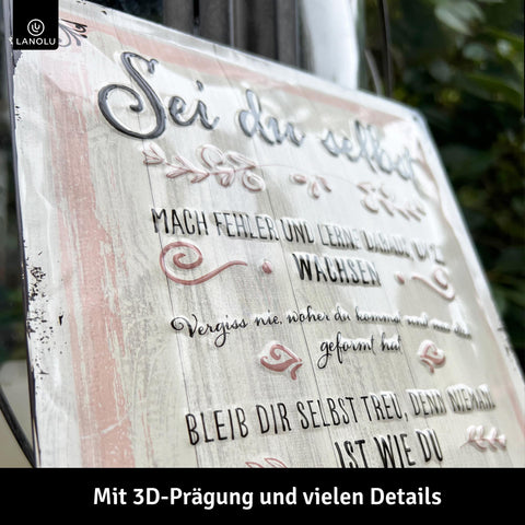 LANOLU Blechschild Sei du selbst 20x30cm