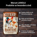 LANOLU Blechschild Wilde Raubtiere Huhn 20x30cm
