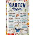 LANOLU Blechschild Gartenregeln 20x30cm