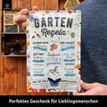 LANOLU Blechschild Gartenregeln 20x30cm