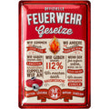 LANOLU Blechschild Feuerwehrgesetze 20x30cm