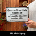 LANOLU Blechschild An dieser Stelle ereignete sich absolut gar nichts! 20x30cm