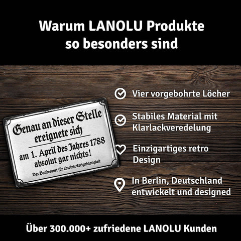 LANOLU Blechschild An dieser Stelle ereignete sich absolut gar nichts! 20x30cm