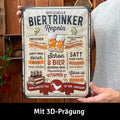 LANOLU Retro Blechschild Biertrinker Regeln 30x40cm
