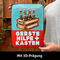 LANOLU Retro Blechschild Gerstehilfe Kasten 30x40cm