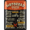 LANOLU Blechschild Motorrad Gesetze 30x40cm