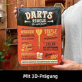 LANOLU Blechschild DARTS-Regeln 30x40cm