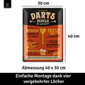 LANOLU Blechschild DARTS-Regeln 30x40cm