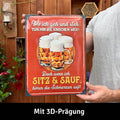 LANOLU Blechschild Wo ich geh' und steh' tun mir die Knochen weh 30x40cm