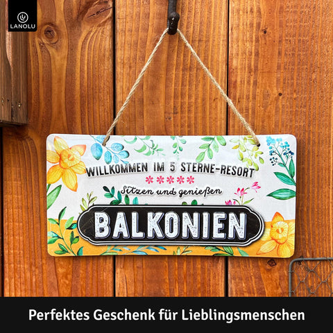 Blechschild Balkonien 5 Sterne