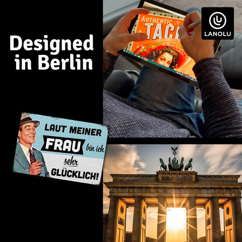 LANOLU Fotomagnet Laut meiner Frau glücklich - 8x5,5 cm