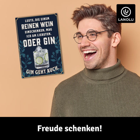 LANOLU Fotomagnet Reinen Wein oder Gin - 8x5,5 cm