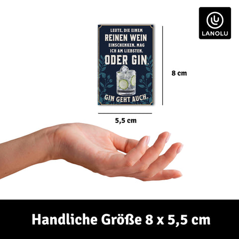 LANOLU Fotomagnet Reinen Wein oder Gin - 8x5,5 cm