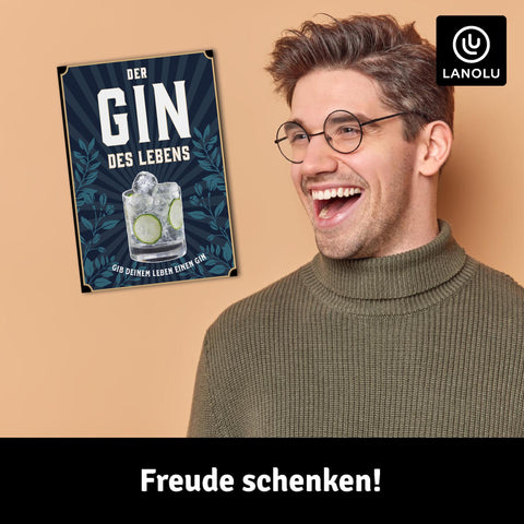 LANOLU Fotomagnet Gib deinem Leben Gin - 8x5,5 cm