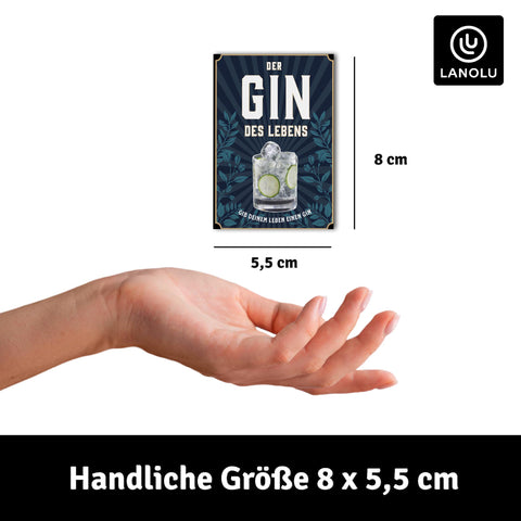 LANOLU Fotomagnet Gib deinem Leben Gin - 8x5,5 cm