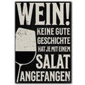 LANOLU Fotomagnet Wein, Salat, Geschichte - 8x5,5 cm