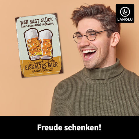 LANOLU Fotomagnet Bier, Glück - 8x5,5 cm
