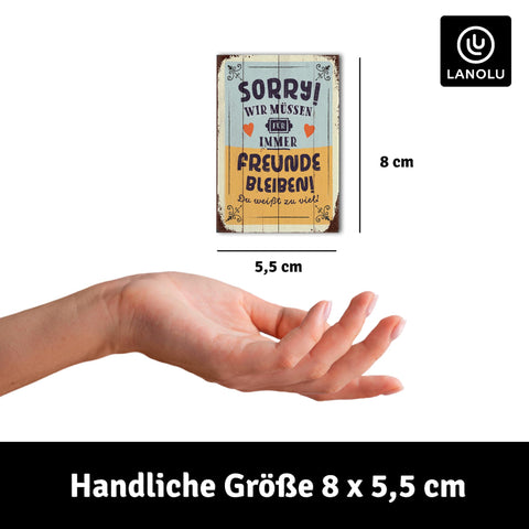 LANOLU Fotomagnet Freunde bleiben - 8x5,5 cm