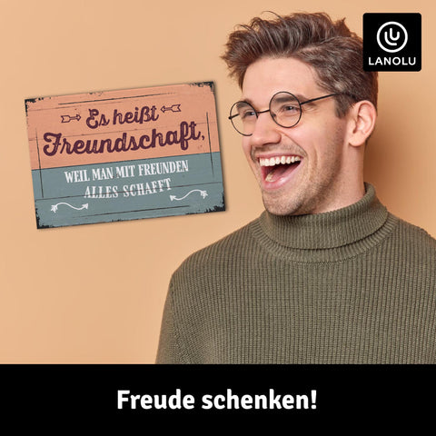 LANOLU Fotomagnet Es heißt Freundschaft - 8x5,5 cm
