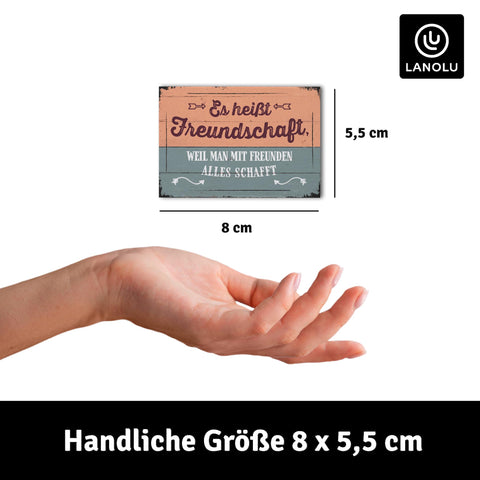 LANOLU Fotomagnet Es heißt Freundschaft - 8x5,5 cm