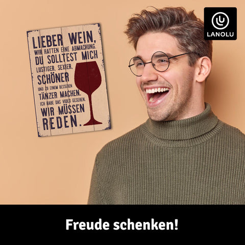 LANOLU Fotomagnet Lieber Wein - 8x5,5 cm