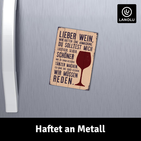 LANOLU Fotomagnet Lieber Wein - 8x5,5 cm