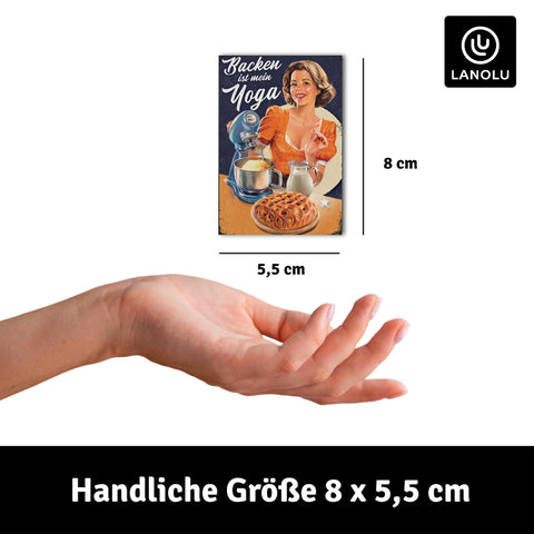LANOLU Fotomagnet Backen ist mein Yoga - 8x5,5 cm