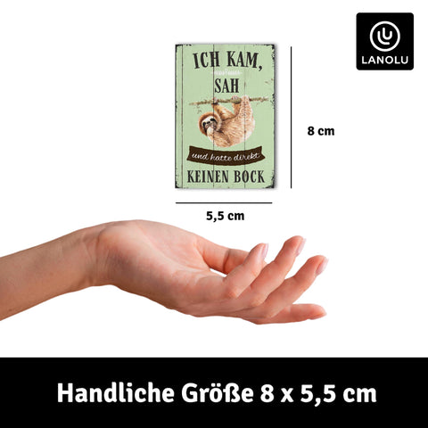 LANOLU Fotomagnet Faultier, sah, kam, bock - 8x5,5 cm