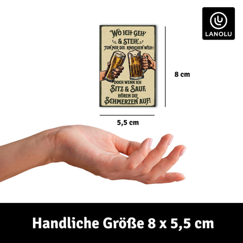 LANOLU Fotomagnet "Wo ich geh' und steh' - 8 x 5,5 cm