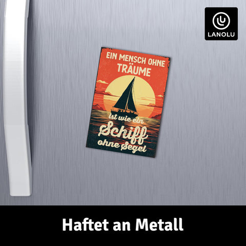 LANOLU Fotomagnet "Schiff ohne Segel" - 8 x 5,5 cm