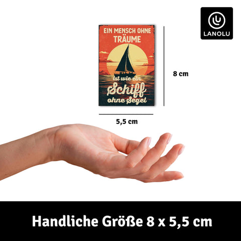LANOLU Fotomagnet "Schiff ohne Segel" - 8 x 5,5 cm