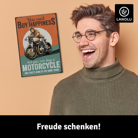 LANOLU Fotomagnet Motorcycle Happiness - 8x5,5 cm