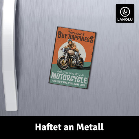 LANOLU Fotomagnet Motorcycle Happiness - 8x5,5 cm