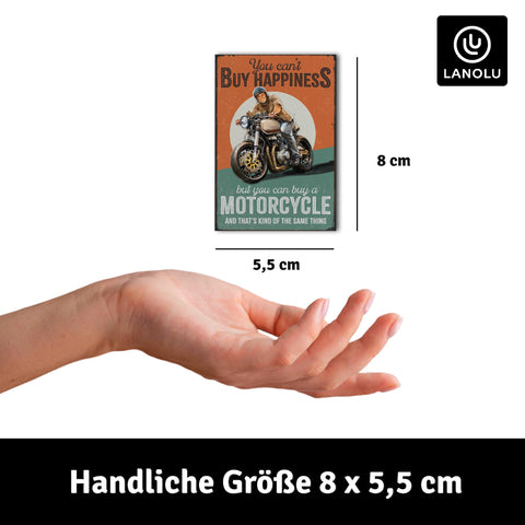 LANOLU Fotomagnet Motorcycle Happiness - 8x5,5 cm