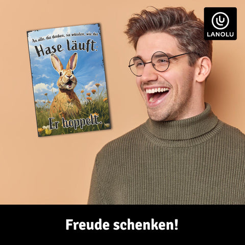 LANOLU Fotomagnet "Der Hase hoppelt" - 8 x 5,5 cm