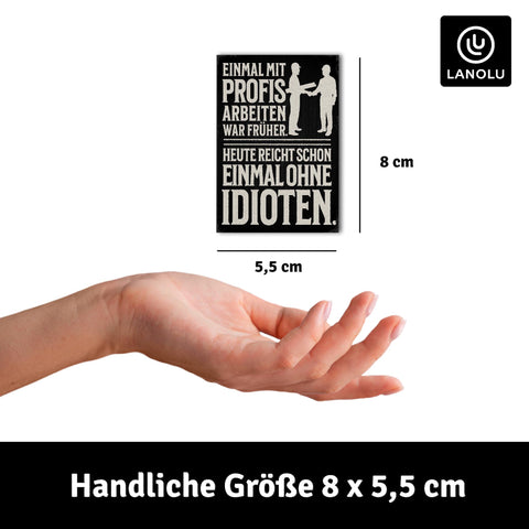 LANOLU Fotomagnet "Einmal mit Profis arbeiten" - 8 x 5,5 cm