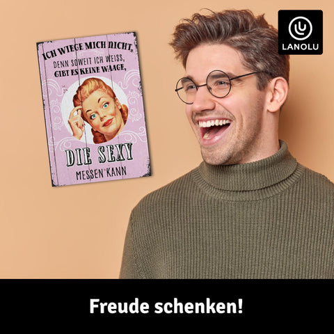 LANOLU Fotomagnet "Waage, die Sexy messen kann" - 8 x 5,5 cm