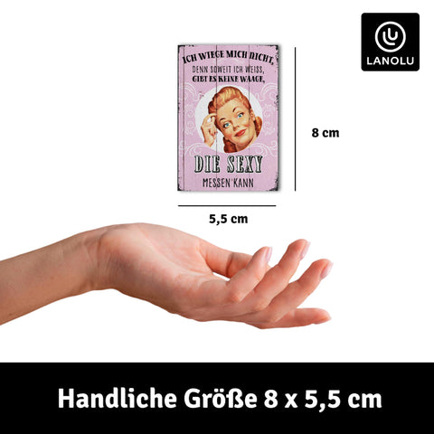 LANOLU Fotomagnet "Waage, die Sexy messen kann" - 8 x 5,5 cm