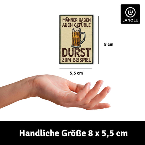 LANOLU Fotomagnet "Männder haben auch Gefühle" - 8 x 5,5 cm