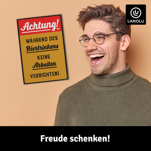 LANOLU Fotomagnet "Während des Biertrinkens" - 8 x 5,5 cm