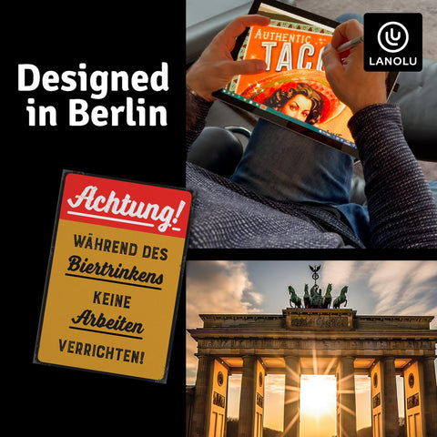LANOLU Fotomagnet "Während des Biertrinkens" - 8 x 5,5 cm