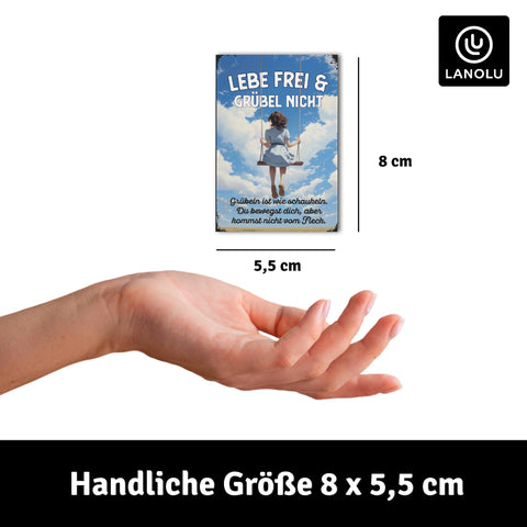 LANOLU Fotomagnet "Lebe frei" - 8 x 5,5 cm