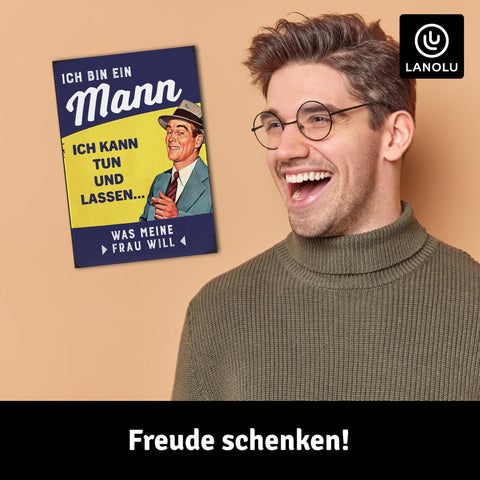 LANOLU Fotomagnet "Ich bin ein Mann" - 8 x 5,5 cm