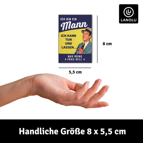 LANOLU Fotomagnet "Ich bin ein Mann" - 8 x 5,5 cm