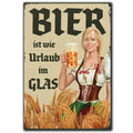 LANOLU Fotomagnet "Bier ist wie Urlaub im Glas" - 8 x 5,5 cm